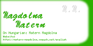 magdolna matern business card